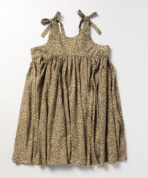 BEAMS BOY（ビームスボーイ）の「BEAMS BOY / プリント 肩リボン キャミワンピース（ワンピース・レディース・ゴールド/ネイビー・ONE SIZE）」の6枚目の写真