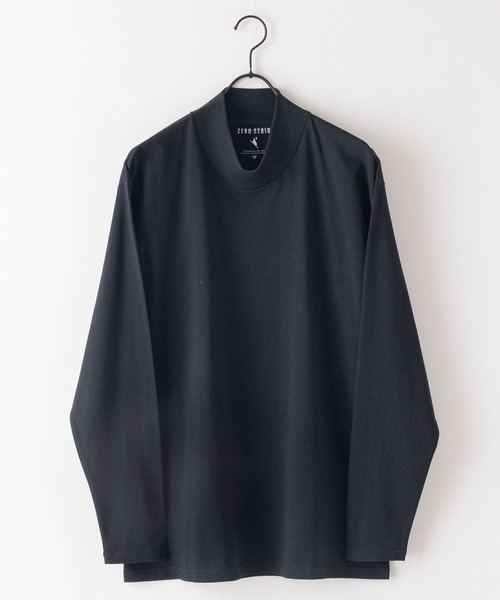 UNIIT（ユニット）の「【ZEROSTAIN/ゼロステイン】汗染みの目立たないTシャツ　ハイネック　ロンT　 撥水　防汚　UVカット　紫外線対策（Tシャツ/カットソー・メンズ・ブラック/オフホワイト/チャコールグレー/ホワイト・MEDIUM/LARGE/X-LARGE）」の8枚目の写真