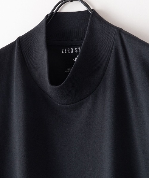 UNIIT（ユニット）の「【ZEROSTAIN/ゼロステイン】汗染みの目立たないTシャツ　ハイネック　ロンT　 撥水　防汚　UVカット　紫外線対策（Tシャツ/カットソー・メンズ・ブラック/オフホワイト/チャコールグレー/ホワイト・MEDIUM/LARGE/X-LARGE）」の9枚目の写真