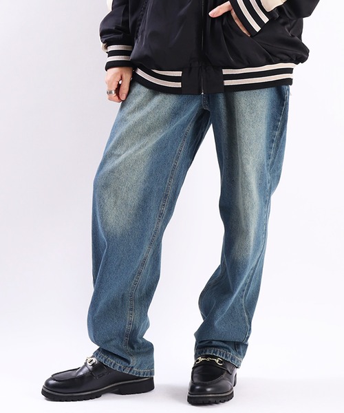 WESTSEA（ウエストシー）の「オーバーダイ デニムワイドバギーパンツ（デニムパンツ・メンズ・ブルー/ブラック・L/M）」の10枚目の写真