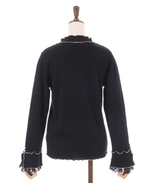 axes femme（アクシーズファム）の「袖レースバイカラーメロープルオーバー（Tシャツ/カットソー・レディース・ブラック/ミント/ワイン/キナリ・FREE）」の19枚目の写真