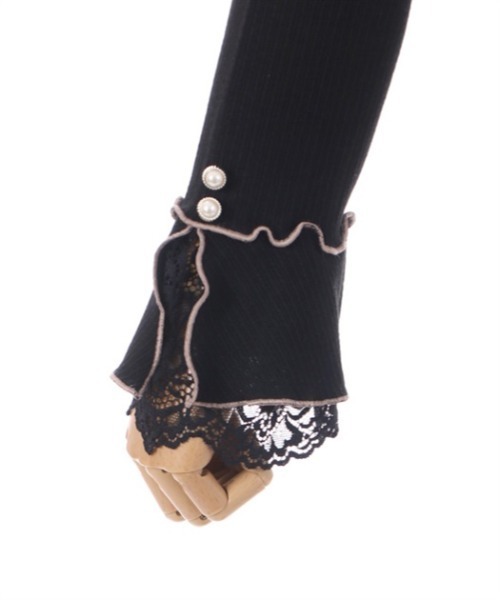 axes femme（アクシーズファム）の「袖レースバイカラーメロープルオーバー（Tシャツ/カットソー・レディース・ブラック/ミント/ワイン/キナリ・FREE）」の20枚目の写真