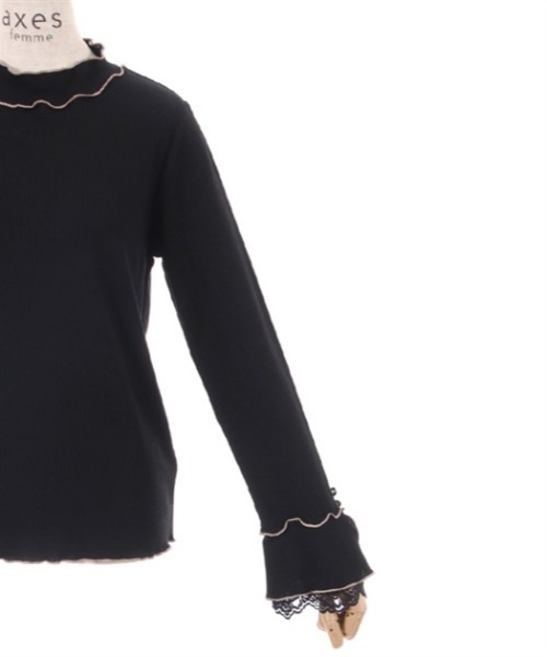 axes femme（アクシーズファム）の「袖レースバイカラーメロープルオーバー（Tシャツ/カットソー・レディース・ブラック/ミント/ワイン/キナリ・FREE）」の22枚目の写真