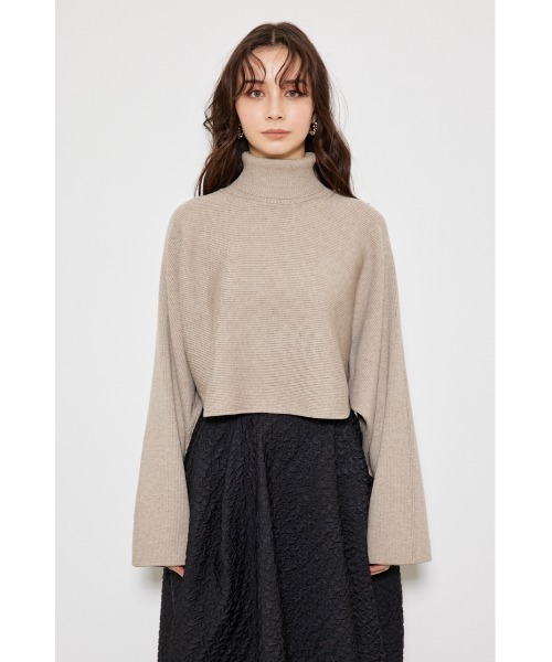 rienda(リエンダ)の「ジップスリーブショートニットトップス 2WAY(ニット/セーター・レディース・ベージュ/ブラック/アイボリー/グリーン/レッド・FREE)」の9枚目の写真