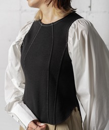 ANOGH（アノフ）の「GATHER SHIRT SLEEVE CUT TOPS（Tシャツ/カットソー）」