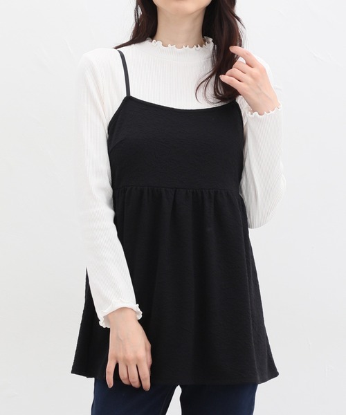 キャミ付きトップス♡ キャミ付トップス（Tシャツ/カットソー）｜Honeys（ハニーズ）の