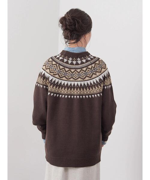 CRAFT STANDARD BOUTIQUE（クラフトスタンダードブティック）の「【男女兼用】求心柄クルーネックニット（ニット/セーター・レディース・ブラウン/杢グレー/アイボリー・M/L）」の10枚目の写真