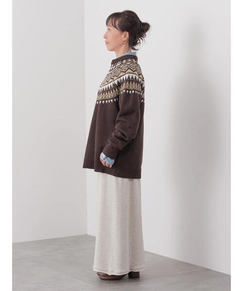 CRAFT STANDARD BOUTIQUE（クラフトスタンダードブティック）の「【男女兼用】求心柄クルーネックニット（ニット/セーター・レディース・ブラウン/杢グレー/アイボリー・M/L）」の12枚目の写真