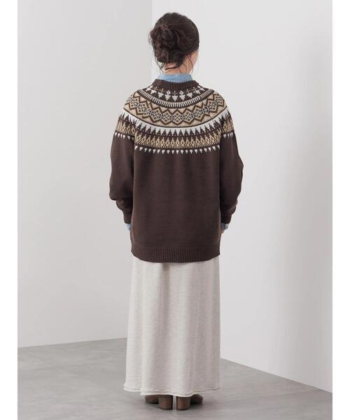 CRAFT STANDARD BOUTIQUE（クラフトスタンダードブティック）の「【男女兼用】求心柄クルーネックニット（ニット/セーター・レディース・ブラウン/杢グレー/アイボリー・M/L）」の13枚目の写真