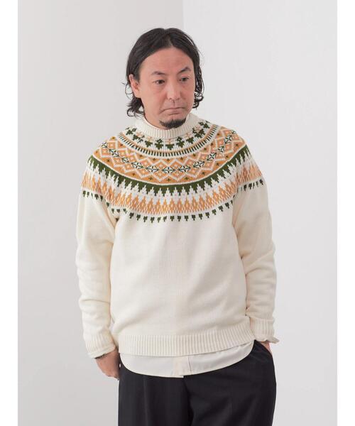 CRAFT STANDARD BOUTIQUE（クラフトスタンダードブティック）の「【男女兼用】求心柄クルーネックニット（ニット/セーター・レディース・ブラウン/杢グレー/アイボリー・M/L）」の17枚目の写真