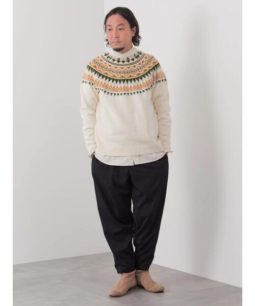 CRAFT STANDARD BOUTIQUE（クラフトスタンダードブティック）の「【男女兼用】求心柄クルーネックニット（ニット/セーター・レディース・ブラウン/杢グレー/アイボリー・M/L）」の20枚目の写真