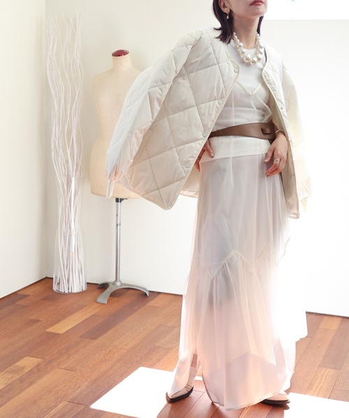 ULEULA(ウルア)の「チュールロングキャミワンピース(ワンピース・レディース・アイボリー/ブラック・FREE)」の18枚目の写真