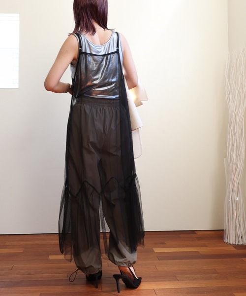 ULEULA(ウルア)の「チュールロングキャミワンピース(ワンピース・レディース・アイボリー/ブラック・FREE)」の7枚目の写真