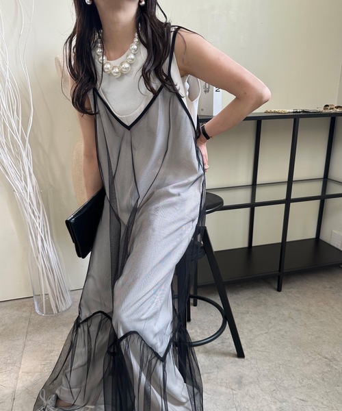 【タイムセール】willfully チュール　ワンピース ウィルフリー willfullyチュールワンピースセット セール】dot