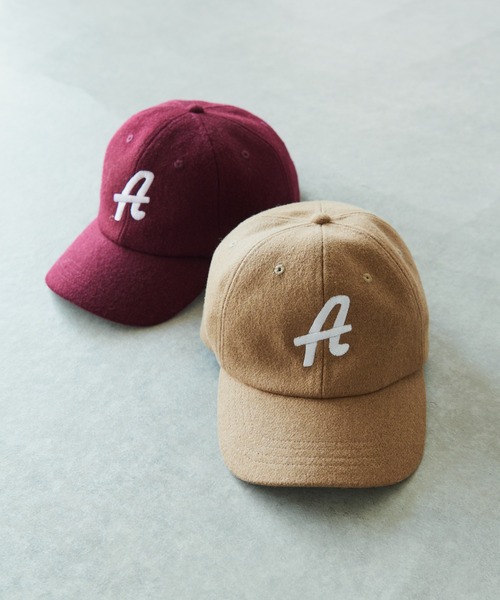 un dix cors（アンディコール）の「刺繍入りメルトンキャップ（キャップ・レディース・キャメル/ボルドー・FREE）」の2枚目の写真