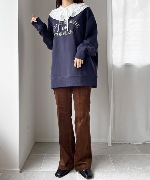 LOWRYS FARM（ローリーズファーム）の「ストレッチコーデュロイフレアＰ　 971217（デニムパンツ・レディース・ブラウン/ブルー/ブラック・MEDIUM/LARGE）」の6枚目の写真