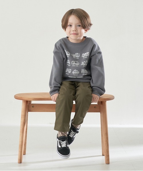 b・ROOM（ビールーム）の「【表コットン毛玉バイバイ裏起毛】アソートスウェット（スウェット・キッズ・チャコール/ラベンダー/ブルーグリーン/アイボリー/グレイッシュベージュ/ブルーグレー・120cm/110cm/130cm/100cm）」の9枚目の写真