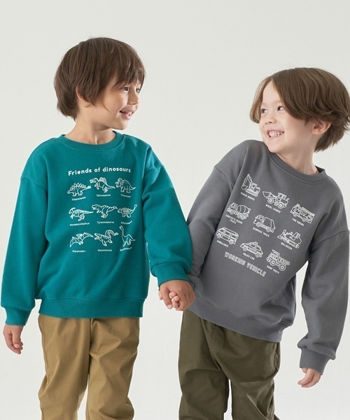 b・ROOM（ビールーム）の「【表コットン毛玉バイバイ裏起毛】アソートスウェット（スウェット・キッズ・チャコール/ラベンダー/ブルーグリーン/アイボリー/グレイッシュベージュ/ブルーグレー・120cm/110cm/130cm/100cm）」の8枚目の写真