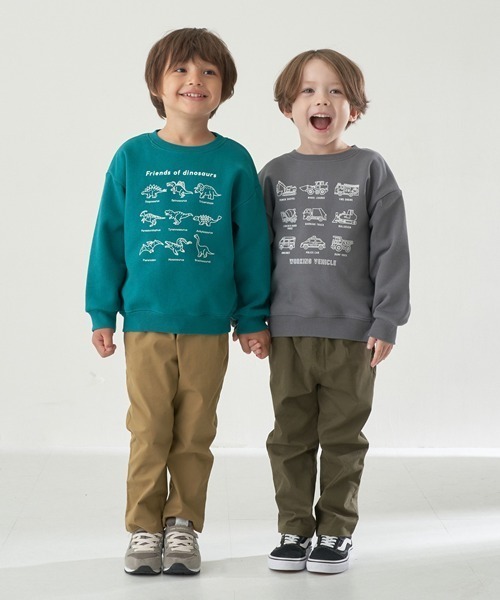 b・ROOM（ビールーム）の「【表コットン毛玉バイバイ裏起毛】アソートスウェット（スウェット・キッズ・チャコール/ラベンダー/ブルーグリーン/アイボリー/グレイッシュベージュ/ブルーグレー・120cm/110cm/130cm/100cm）」の7枚目の写真