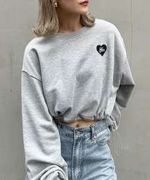 胸ワッペンハートロゴスウェットプルオーバー
