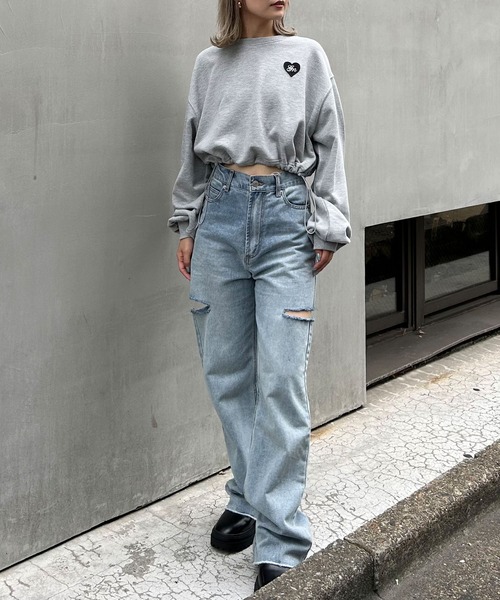 INGNI(イング)の「胸ワッペンハートロゴスウェットプルオーバー(スウェット・レディース・アイボリー/グレー/オートミール/ブラック・M)」の20枚目の写真