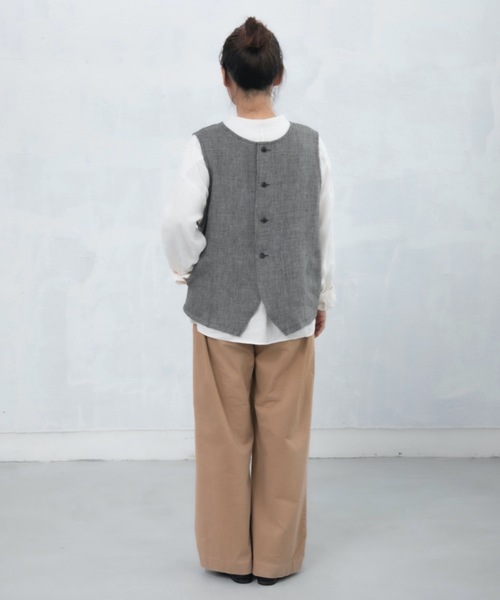 19SS/リネンキャンバス2WAYベスト/FREE/リネン/BEG/無地/ 19SS/リネンキャンバス2WAYベスト/FREE/リネン/BEG/無地