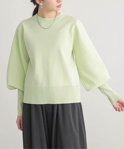 for/c（フォーシー）の「[新色追加]ロングリブボリューム袖ニットプルオーバー【サスティナブル】（ニット/セーター・レディース・アイボリー/ブラック/グレー/ベージュ/ネイビー/オフホワイト/ブラウン/ライトグリーン・LL/M/L）」の9枚目の写真