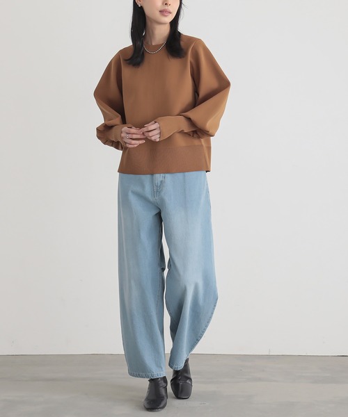 for/c（フォーシー）の「[新色追加]ロングリブボリューム袖ニットプルオーバー【サスティナブル】（ニット/セーター・レディース・アイボリー/ブラック/グレー/ベージュ/ネイビー/オフホワイト/ブラウン/ライトグリーン・LL/M/L）」の10枚目の写真