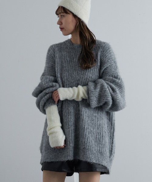 COLONY 2139（コロニートゥーワンスリーナイン）の「シャギーアームウォーマー（アームカバー・レディース・ベージュ/シルバー/アイボリー/ブラック・FREE）」の2枚目の写真