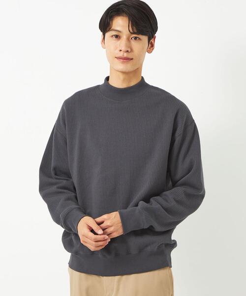 green label relaxing（グリーンレーベルリラクシング）の「ハリヌキ モックネック スウェット（スウェット・メンズ・ライトグレー/ライトブルー/ダークグレー・XL/M/S/L）」の3枚目の写真