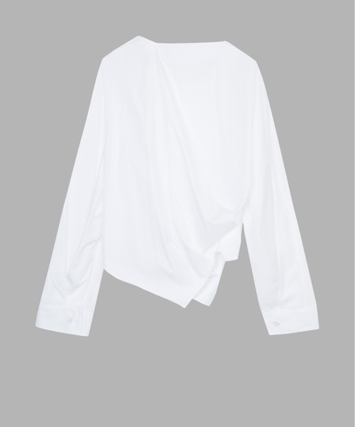 JNBY(ジェーエヌビーワイ)の「Knotted Cotton-poplin Shirt(シャツ/ブラウス・レディース・ブルー/ホワイト・38/40)」の4枚目の写真