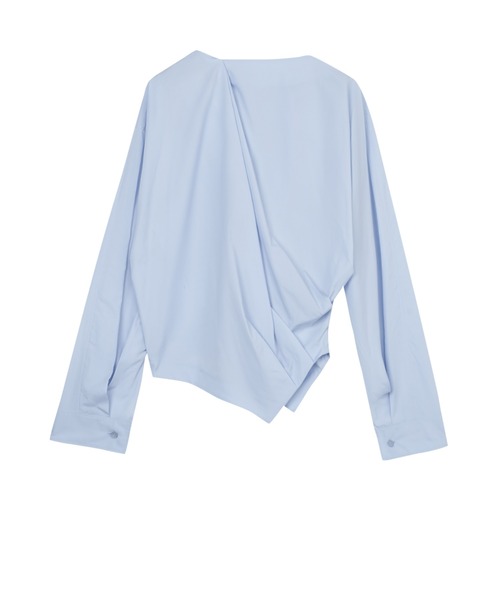 JNBY(ジェーエヌビーワイ)の「Knotted Cotton-poplin Shirt(シャツ/ブラウス・レディース・ブルー/ホワイト・38/40)」の6枚目の写真