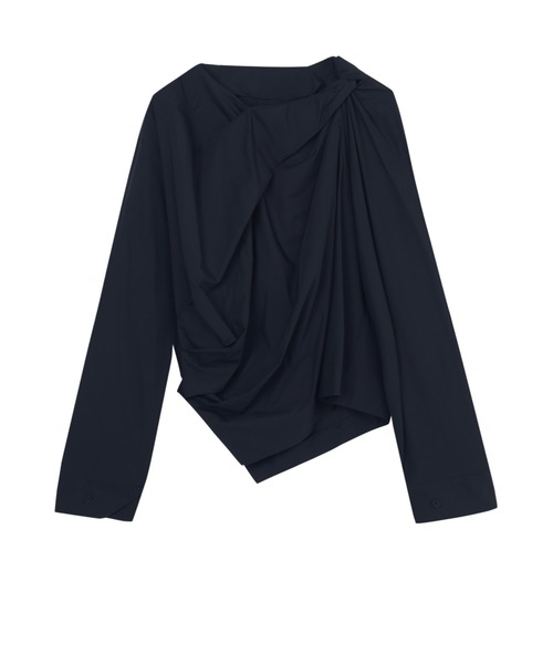JNBY(ジェーエヌビーワイ)の「Knotted Cotton-poplin Shirt(シャツ/ブラウス・レディース・ブルー/ホワイト・38/40)」の12枚目の写真