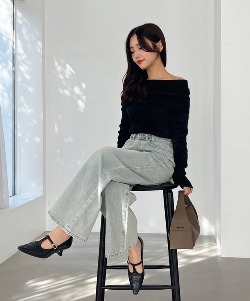 Olu.（オルドット）の「オフショルダーシャギーニット（ニット