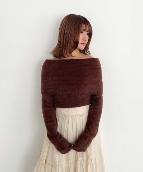 Olu.（オルドット）の「オフショルダーシャギーニット（ニット