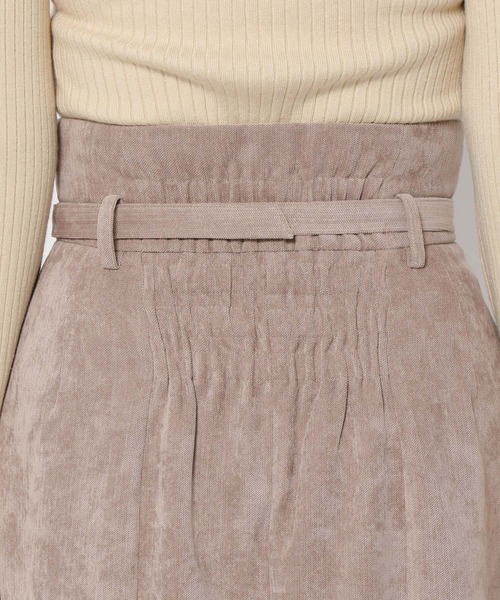 mysty woman(ミスティウーマン)の「ベルテッドハイウエストナロースカート 101950(スカート・レディース・ブラウン/ブラック/モカ・FREE)」の4枚目の写真