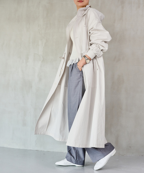 IENA（イエナ）の「コットンナイロンタッサーオーバーコート