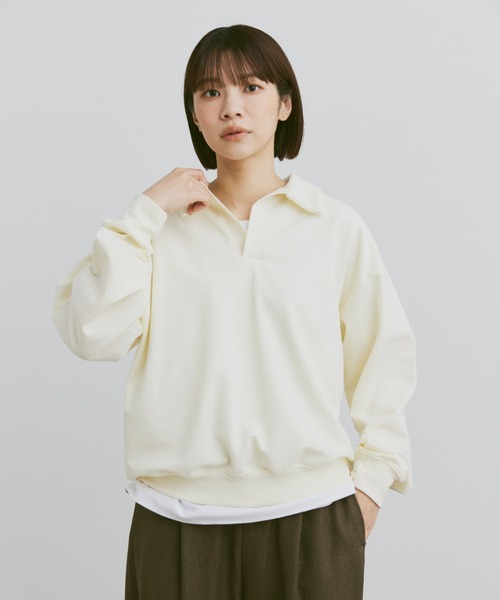 ▼希少✨フランク&アイリーン【L】スキッパー スウェットシャツ USA製 厚手 ▽希少✨フランク&アイリーン【L】スキッパー スウェットシャツ USA製