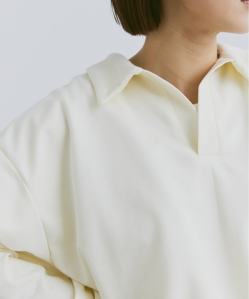 flaner（フラネ）の「Loose skipper sweat / ルーズスキッパースウェット（スウェット・レディース・チャコールグレー/アイボリー/ネイビー・LARGE/MEDIUM）」の11枚目の写真