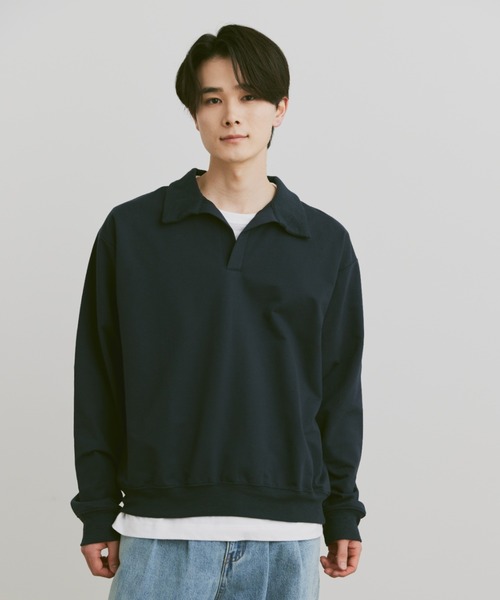 flaner（フラネ）の「Loose skipper sweat / ルーズスキッパースウェット（スウェット・レディース・チャコールグレー/アイボリー/ネイビー・LARGE/MEDIUM）」の17枚目の写真