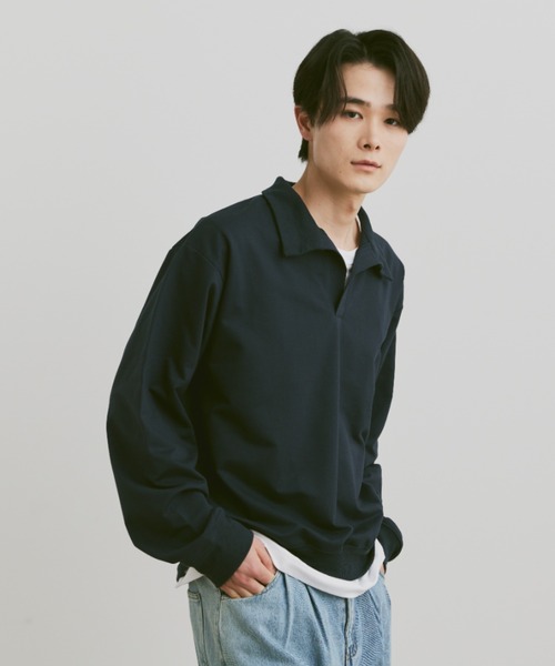 flaner（フラネ）の「Loose skipper sweat / ルーズスキッパースウェット（スウェット・レディース・チャコールグレー/アイボリー/ネイビー・LARGE/MEDIUM）」の20枚目の写真