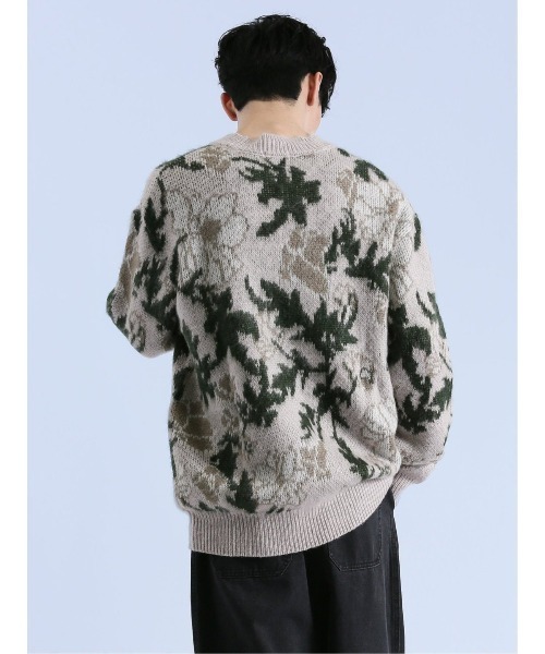 semantic design(セマンティックデザイン)の「【オーバーサイズ】セマンティックデザイン モヘアタッチ フラワー クルーニット(ニット/セーター・メンズ・ブラック/ライトグレー・MEDIUM/LARGE)」の9枚目の写真