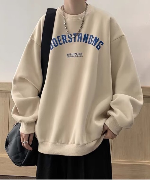 NEW GENTLEMAN(ニュージェントルマン)の「アカデミー オーバーサイズ トレーナー(スウェット・メンズ・ベージュ/ブラック/ホワイト/グレー/ブルー・M/L/XL)」の4枚目の写真