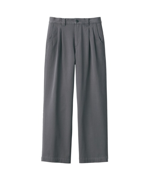 無印良品（ムジルシリョウヒン）の「婦人　縦横ストレッチチノタックワイドパンツ　股下長め（チノパンツ・レディース・チャコールグレー/アイボリー/ネイビー/ダークベージュ・XS/M/S/XL/L）」の20枚目の写真