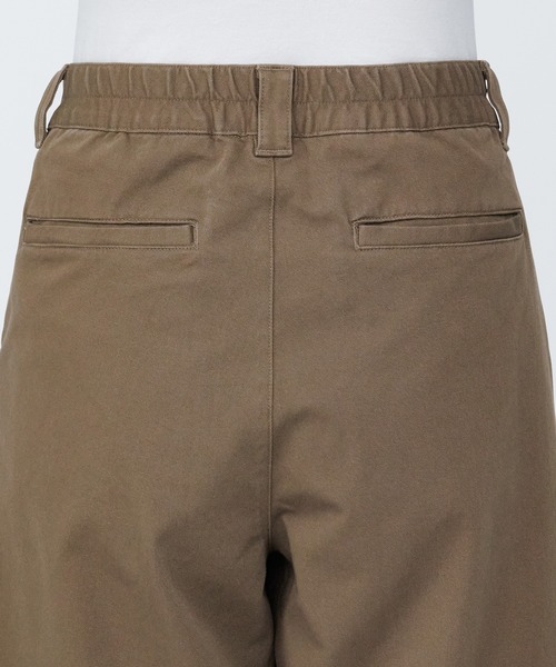 セール】婦人 縦横ストレッチチノタックワイドパンツ 股下長め