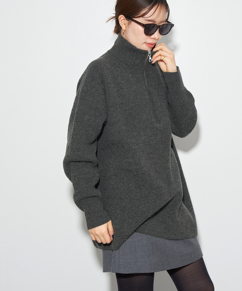 セール】リョウアゼハーフジッププルオーバー（ニット/セーター