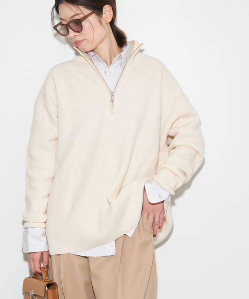 セール】リョウアゼハーフジッププルオーバー（ニット/セーター