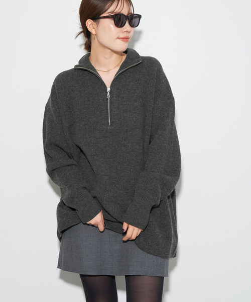 セール】リョウアゼハーフジッププルオーバー（ニット/セーター