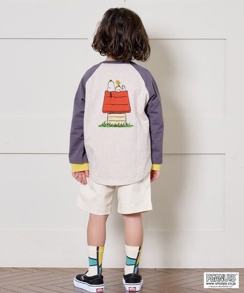 PEANUTS（ピーナッツ）の「【PEANUTS】スヌーピー/ラグランロンT（80～150cm）（Tシャツ/カットソー・キッズ・ライトブルー/チャコール・90/100/110/120/80/130/95/140/150）」の14枚目の写真