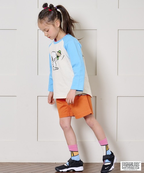 PEANUTS（ピーナッツ）の「【PEANUTS】スヌーピー/ラグランロンT（80～150cm）（Tシャツ/カットソー・キッズ・ライトブルー/チャコール・90/100/110/120/80/130/95/140/150）」の12枚目の写真